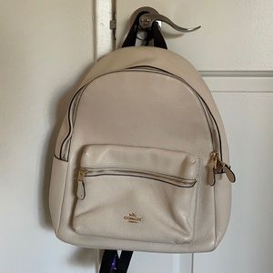 Cream Coach leather backpack